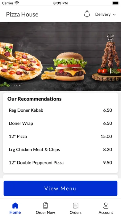 Capturas de tela do Pizza House Derby