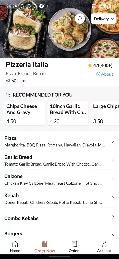 Pizzeria Italia Ekran Görüntüleri