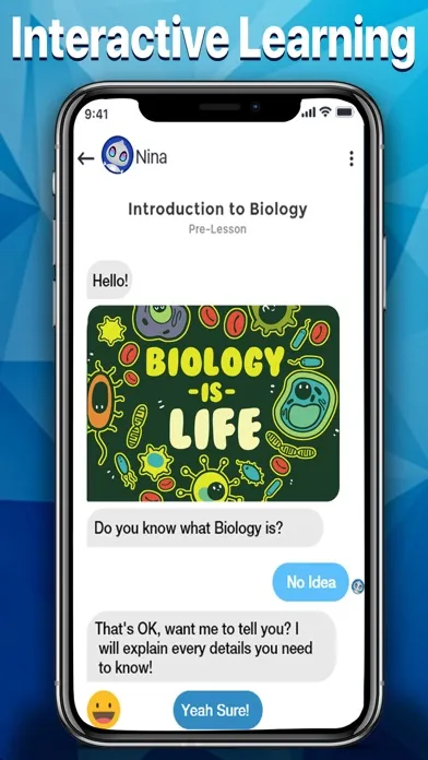 Nina - Biology Chatbot Screenshots