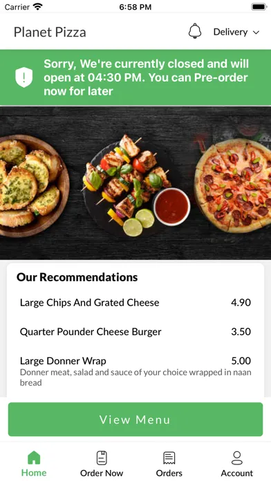 Capturas de tela do Planet Pizza Chesterfield