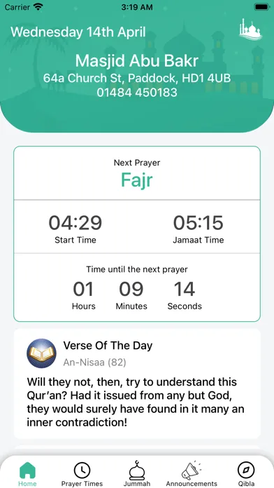 Zrzuty ekranu Huddersfield Prayer Times