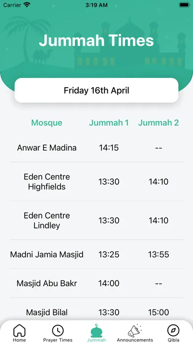 Zrzuty ekranu Huddersfield Prayer Times