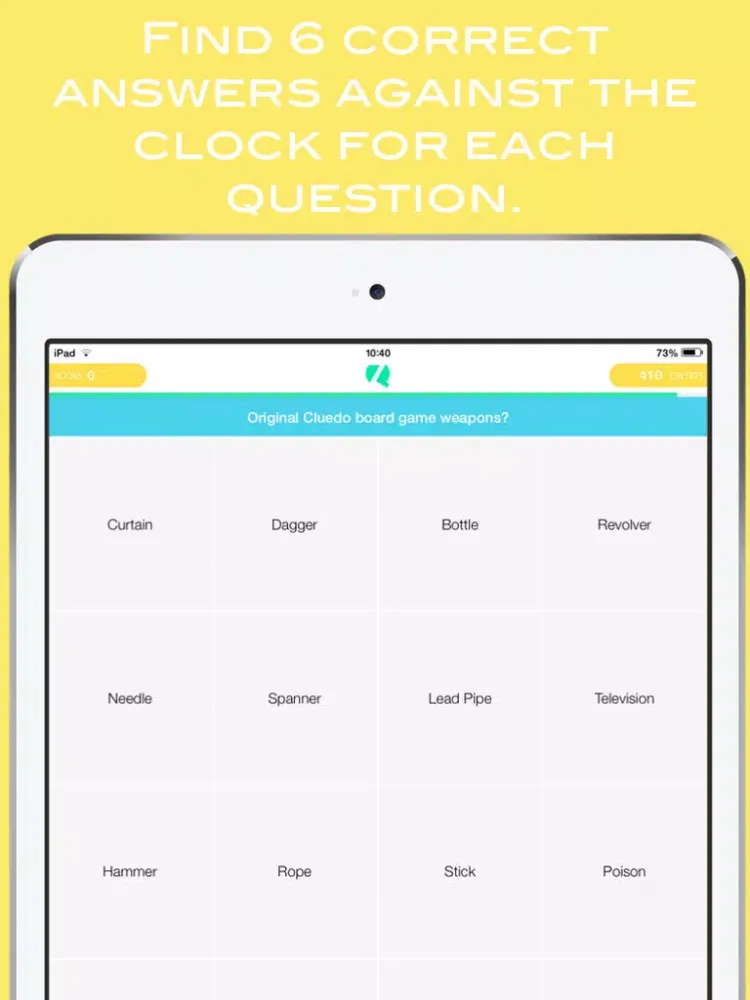 Ảnh chụp màn hình của Quizzolve iPad 