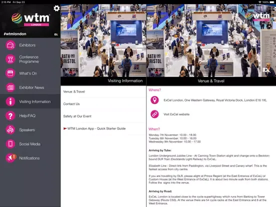 Capturas de tela do WTM London iPad 