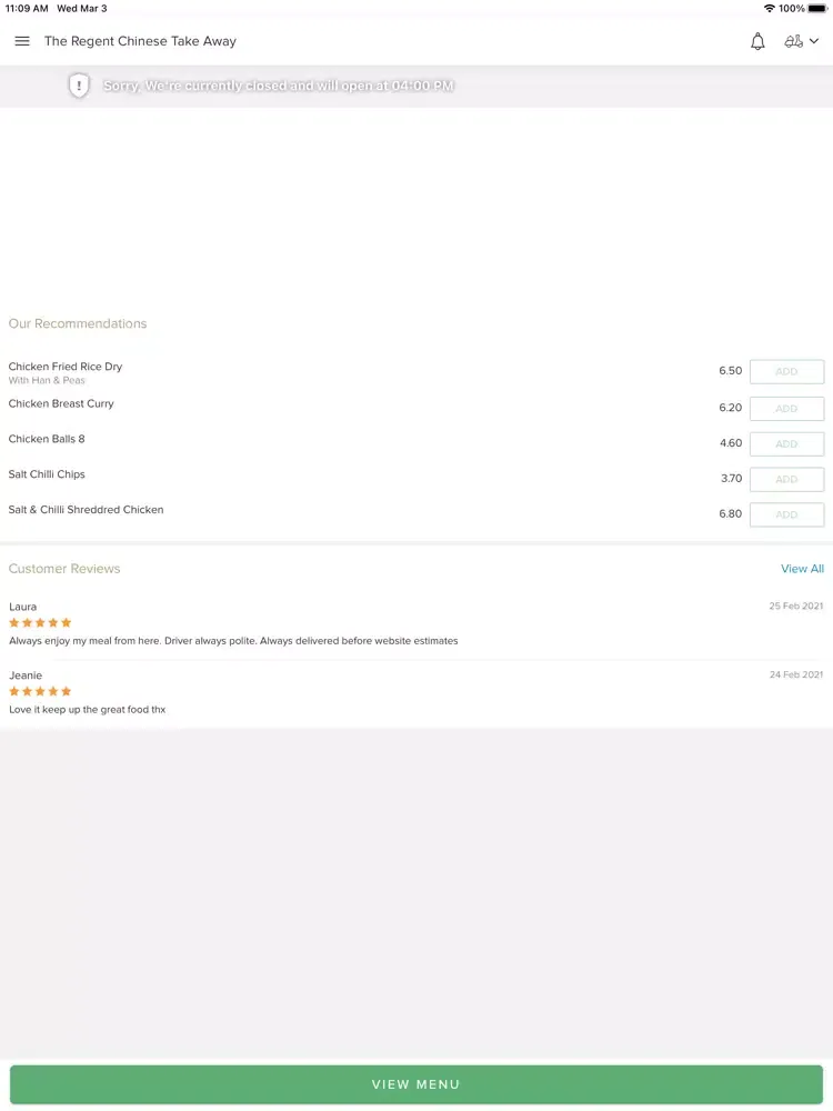 Captures d'écran de The Regent Chinese Take Away iPad 