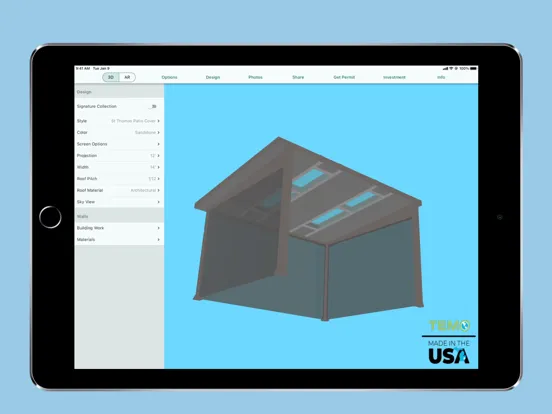 Tangkapan skrin TEMO Design Studio iPad 