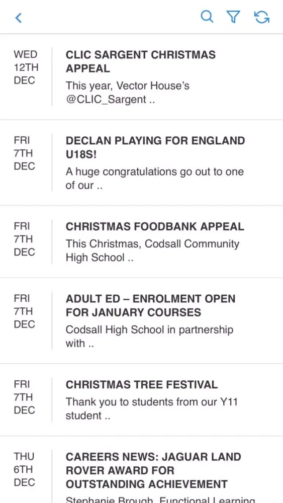 Capturas de tela do Codsall High