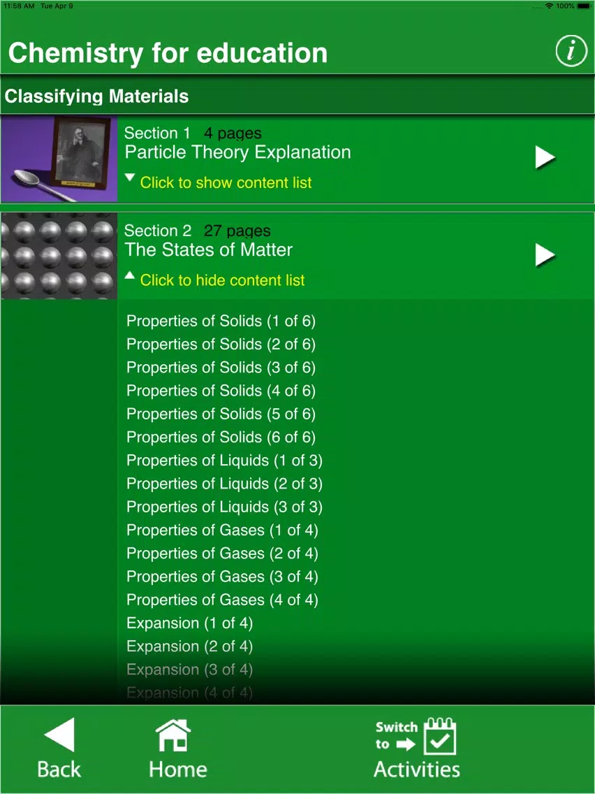 Chemistry - For Education iPad 应用截图