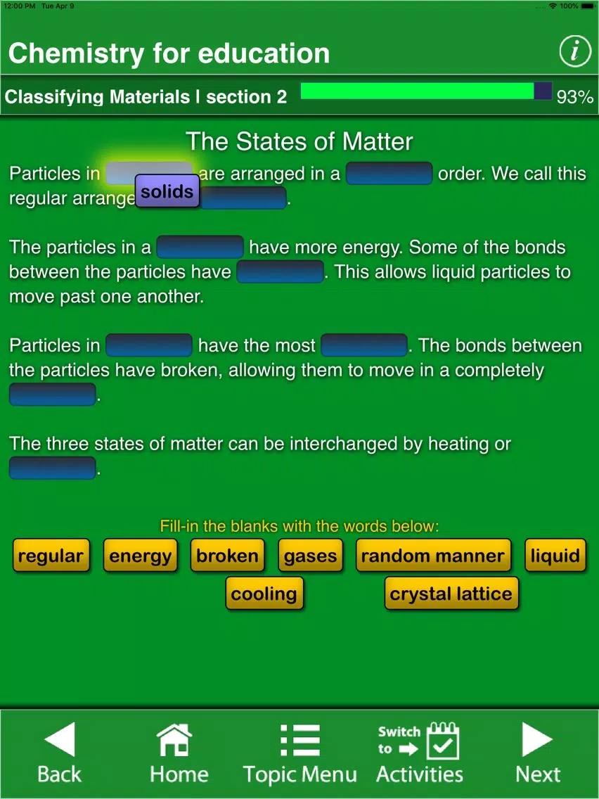 Chemistry - For Education iPad 应用截图
