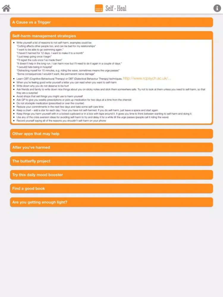 Self-Heal iPad 应用截图