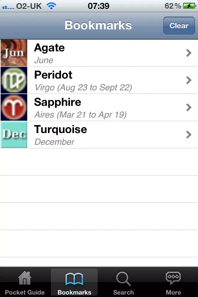 Capturas de pantalla de Pocket Guide Birthstones