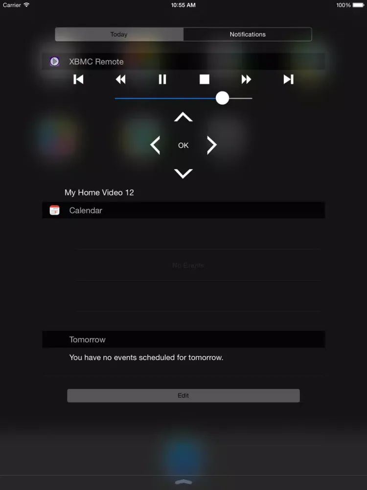 Capturas de tela do XBMC Remote Widget iPad 