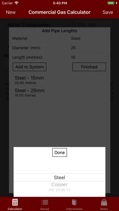 Captures d'écran de Commercial Gas Calculator