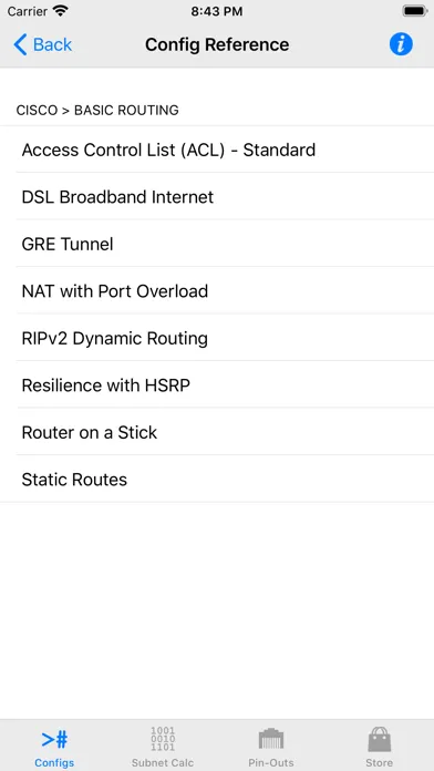 Screenshot di Config Reference