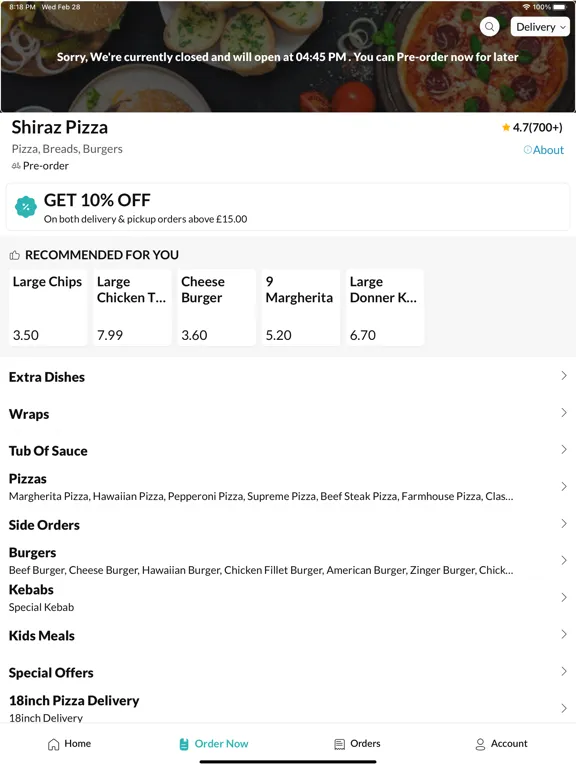 Shiraz Pizza Leek. iPad  Screenshots