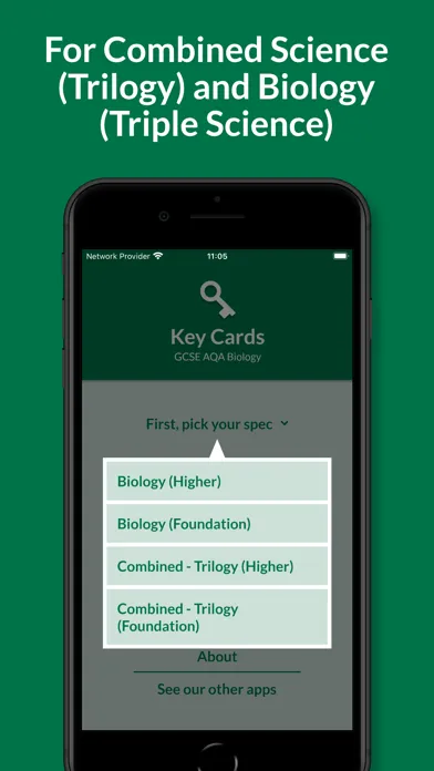 Captures d'écran de Key Cards GCSE AQA Biology
