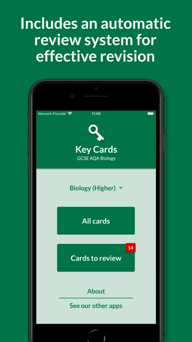 Captures d'écran de Key Cards GCSE AQA Biology