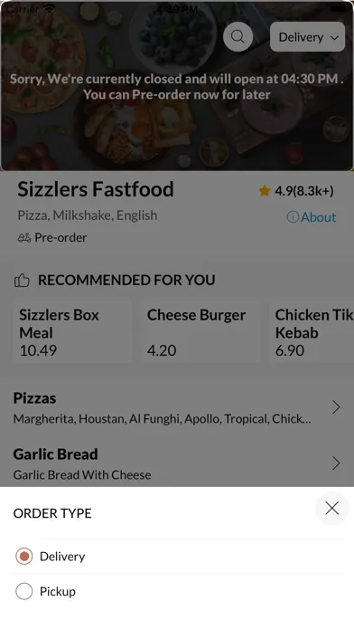 Sizzlers Fastfood应用截图