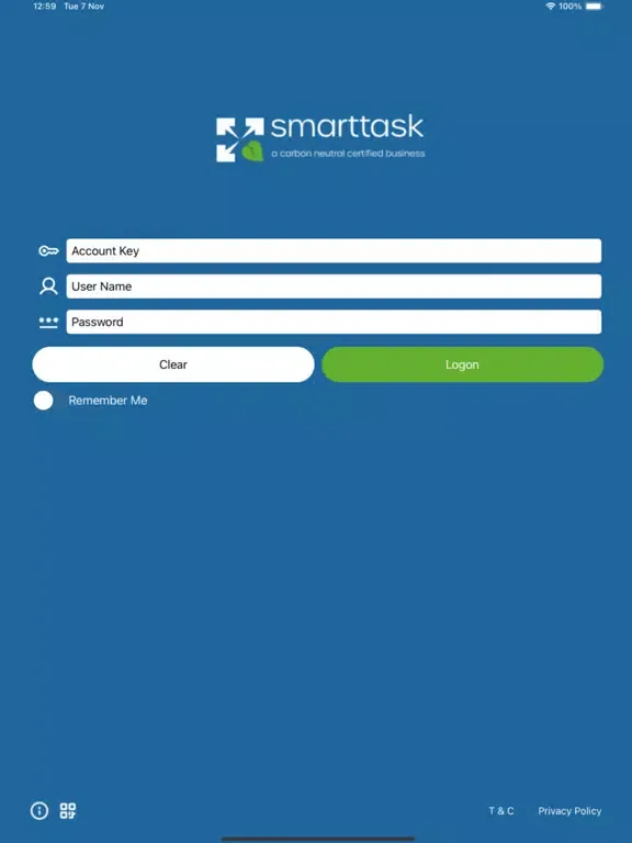 Ảnh chụp màn hình của SmartTask Engage iPad 