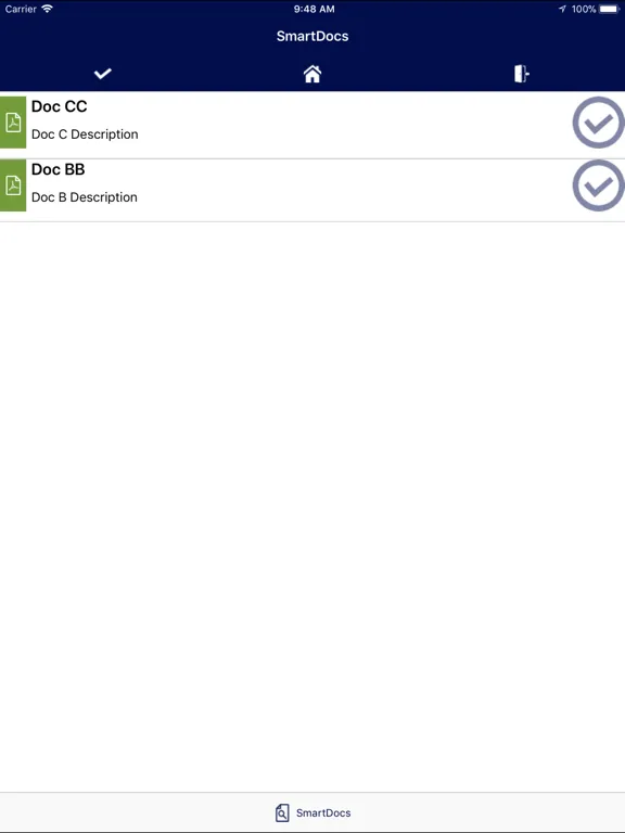 Tangkapan layar SmartTask Advanced iPad 