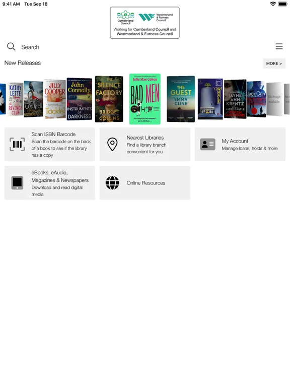 Ảnh chụp màn hình của CWF Libraries iPad 