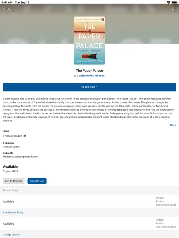Ảnh chụp màn hình của CWF Libraries iPad 