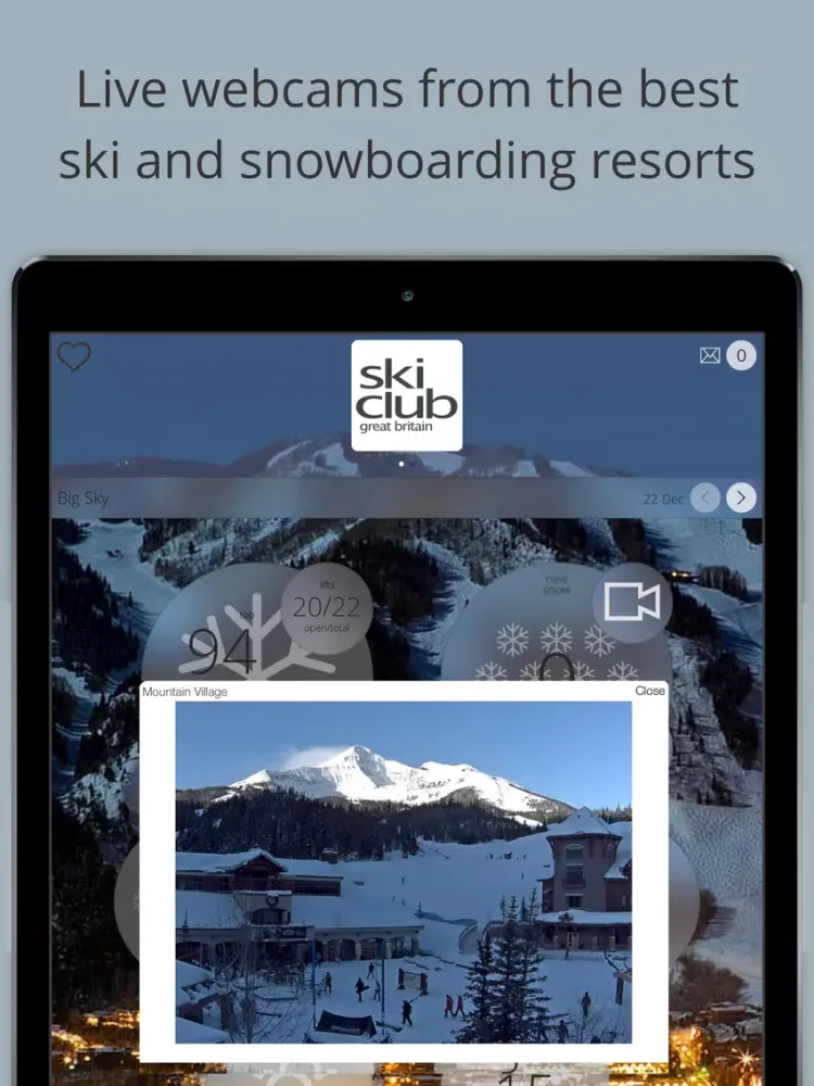 Ski Club Snow Reports iPad  Screenshots