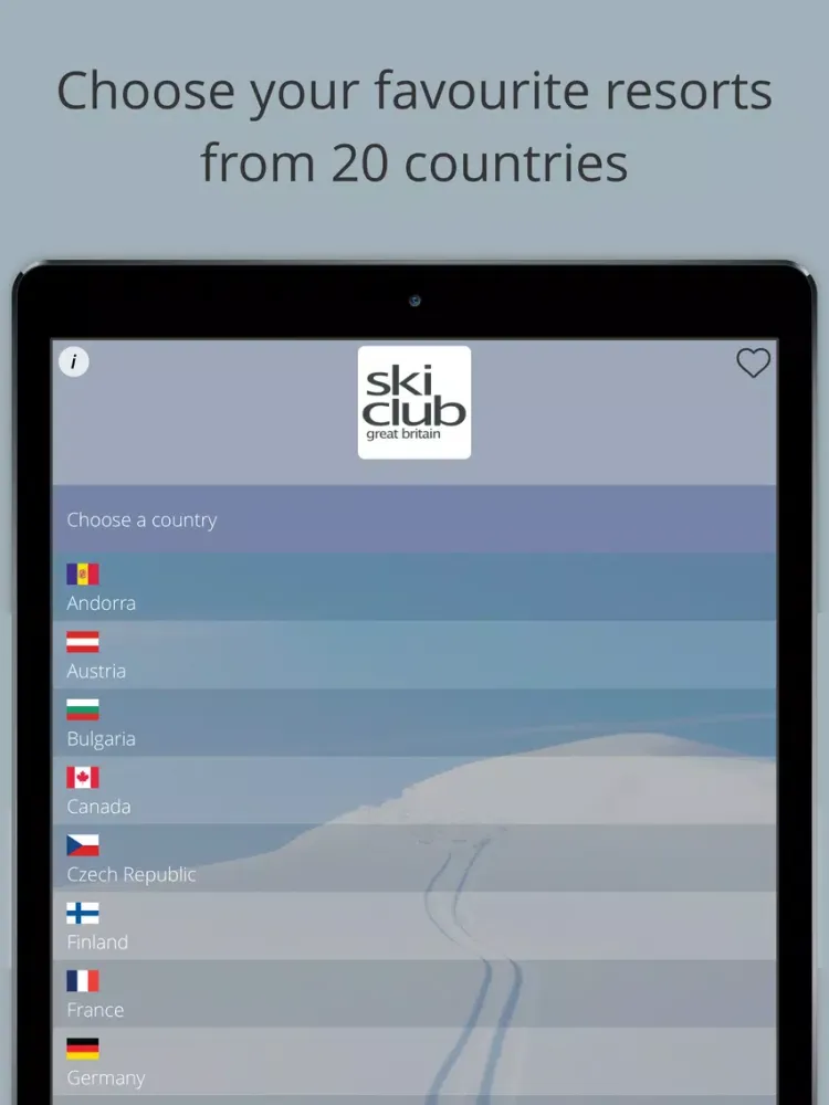 Ski Club Snow Reports iPad  Screenshots