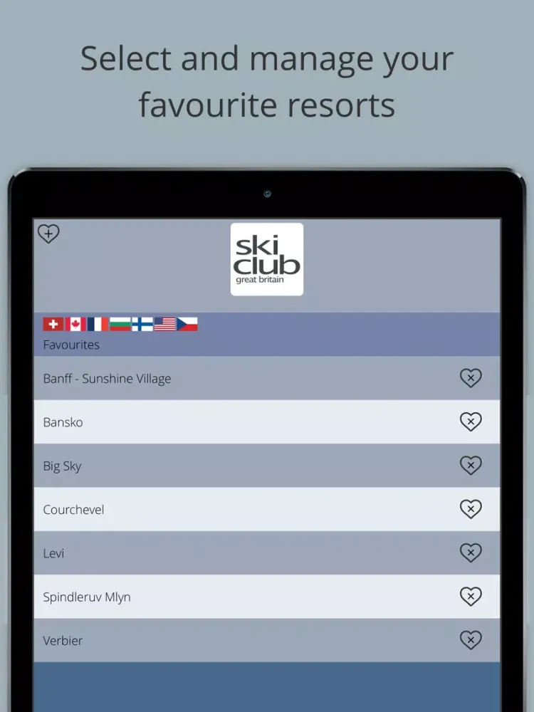 Ski Club Snow Reports iPad  Screenshots