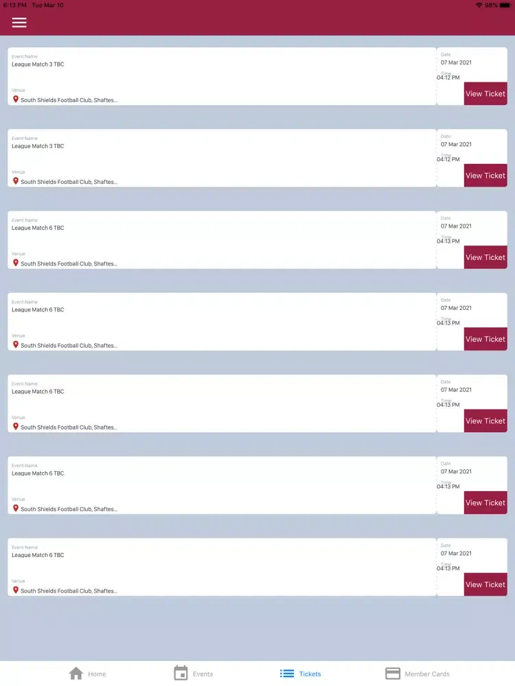 Screenshot di South Shields FC Ticket App iPad 