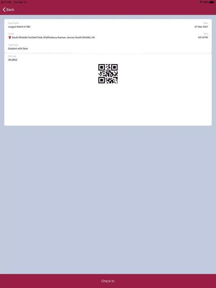 Screenshot di South Shields FC Ticket App iPad 