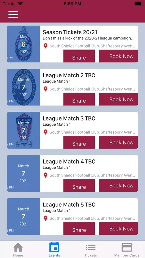Screenshot di South Shields FC Ticket App