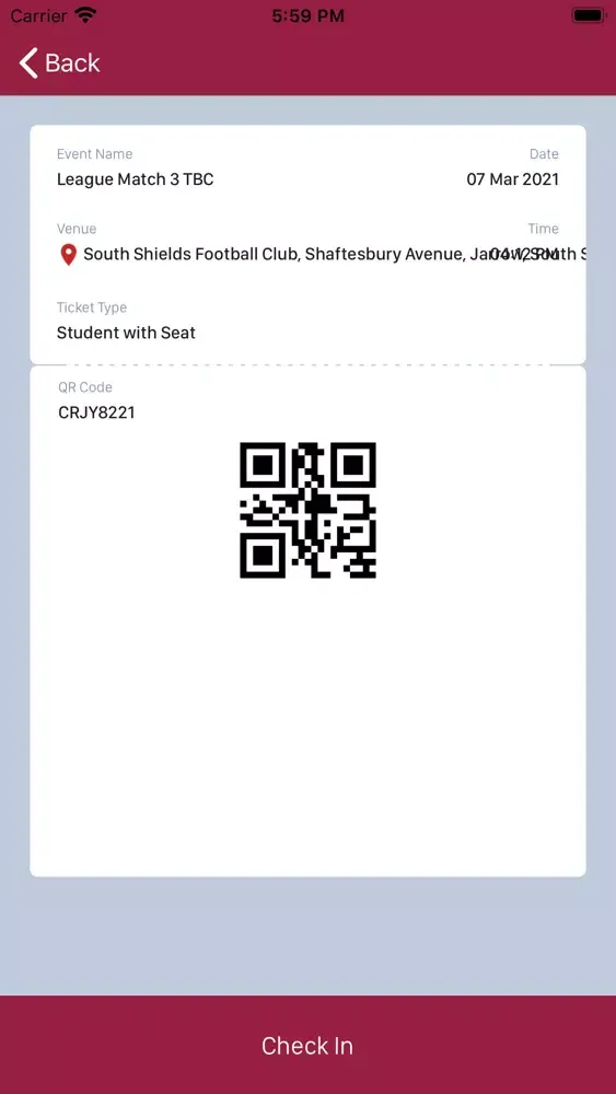 Screenshot di South Shields FC Ticket App