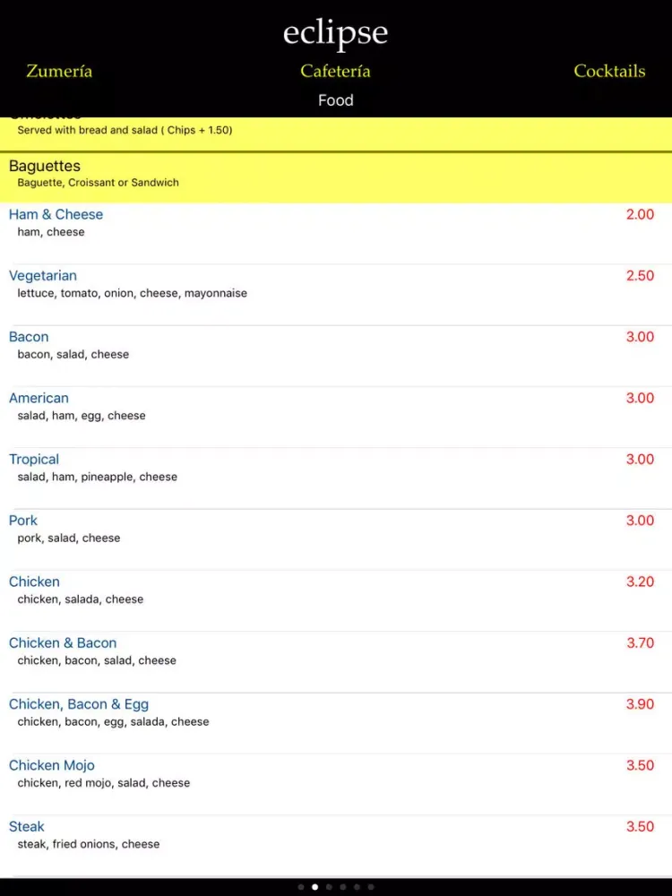 Eclipse Bar iPad  Screenshots