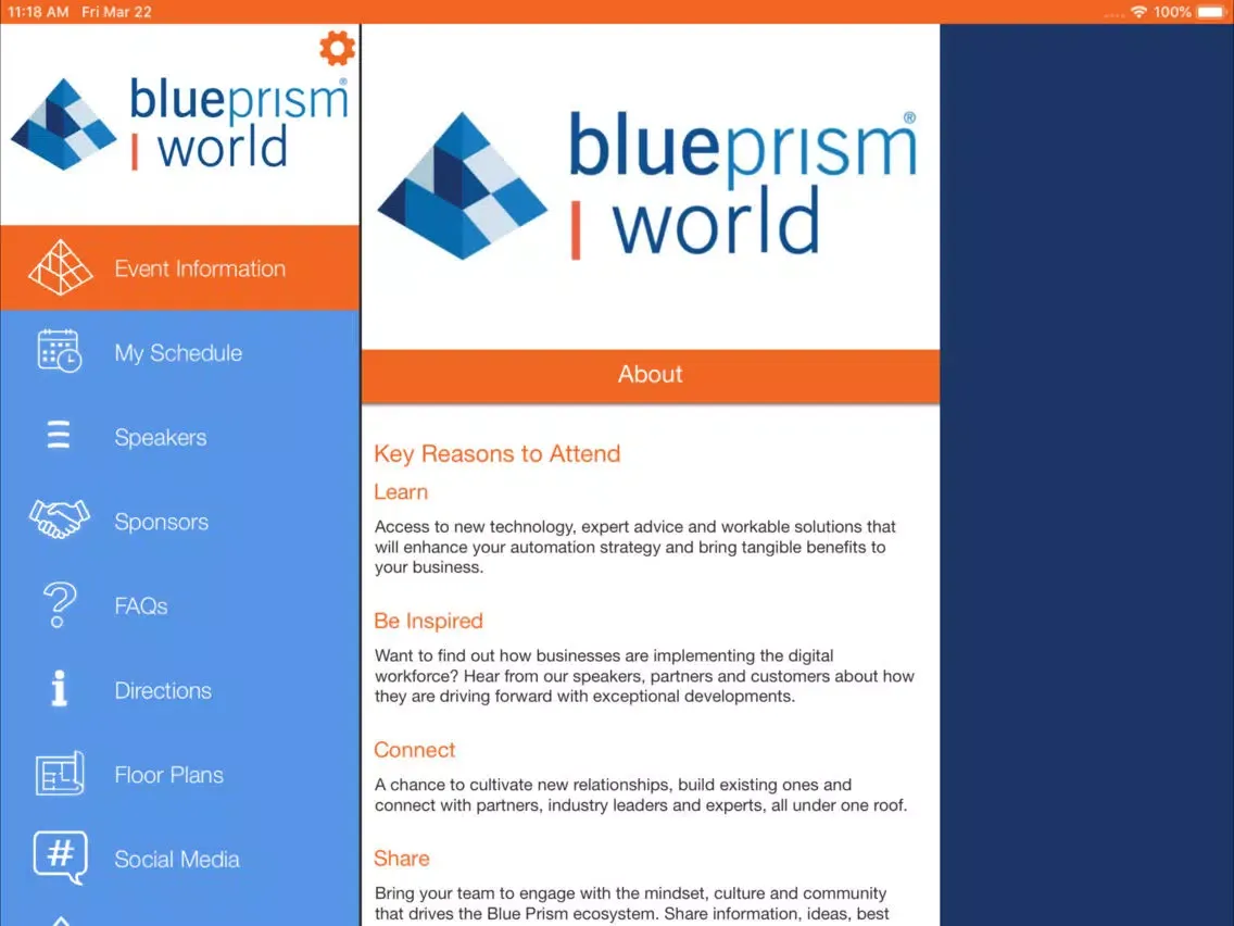 Blue Prism World 2019 iPad  Screenshots