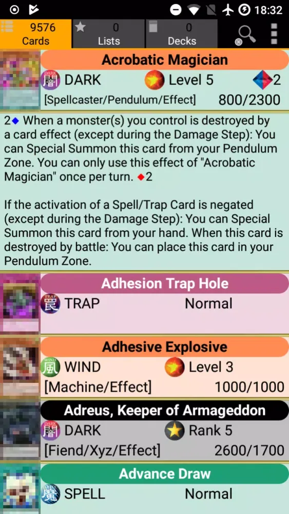 Database for Yugioh Cards Screenshots