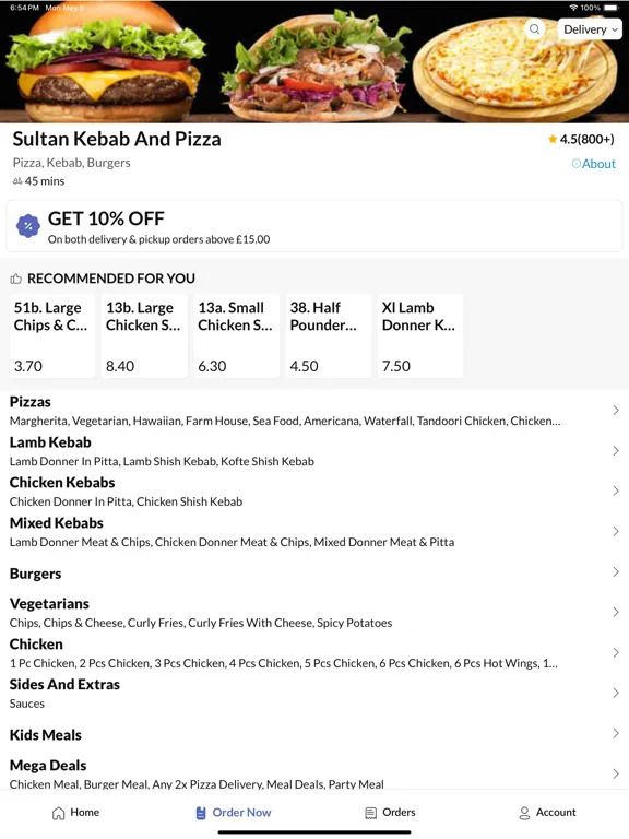 Sultan Kebab And Pizza iPad  Screenshots