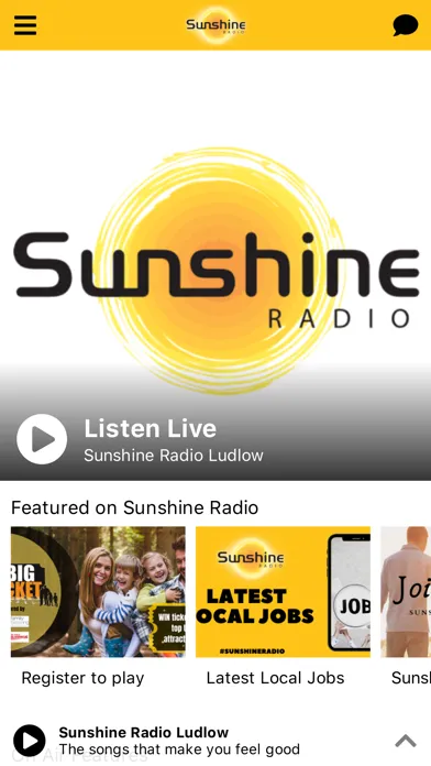 Capturas de tela do Sunshine Radio UK