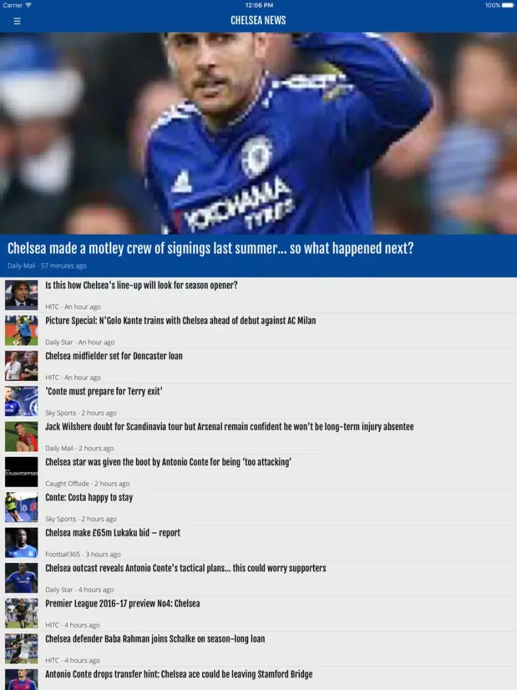 Capturas de tela do FN365 - Chelsea News Edition iPad 