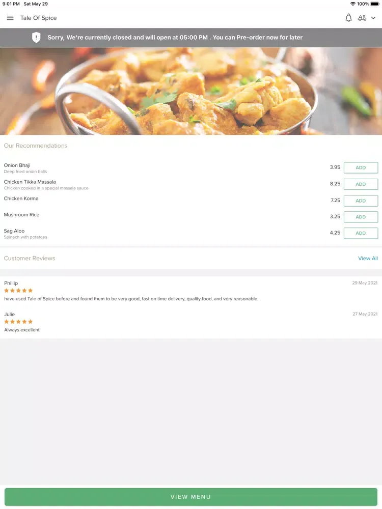 Tale Of Spice-Chippenham iPad  स्क्रीनशॉट