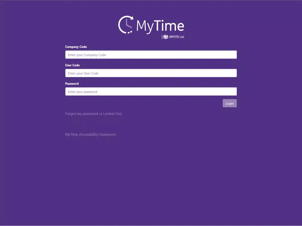 Tangkapan layar MyTime - BPDTS iPad 