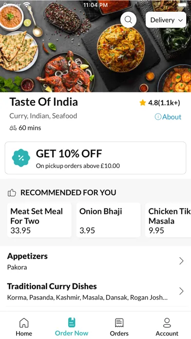 ภาพหน้าจอของ Taste Of India Nottingham.