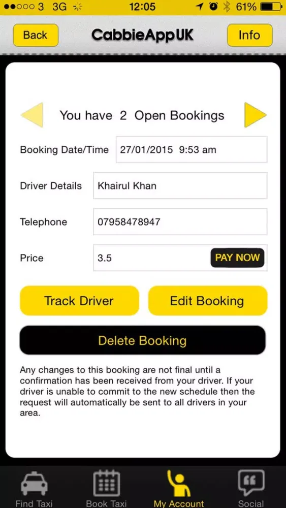 Captures d'écran de CabbieAppUK (Passenger's free booking App)