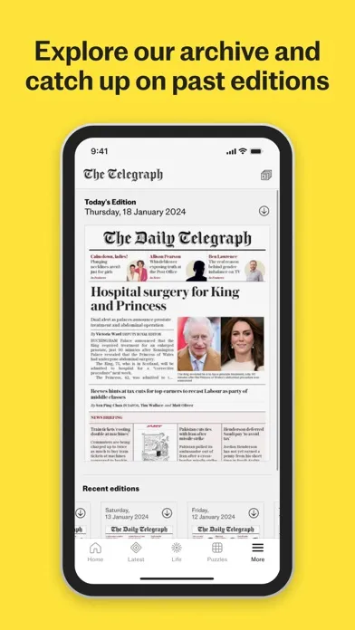 Capturas de pantalla de The Telegraph: UK & World News