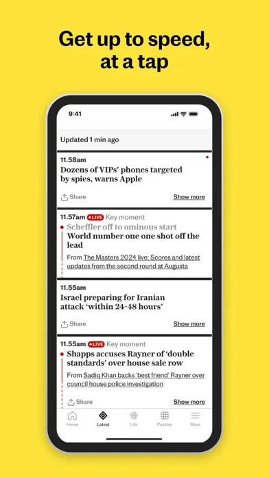 Capturas de pantalla de The Telegraph: UK & World News