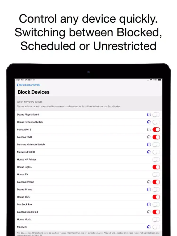 Parental Controls G1100 Router iPad  سکرین شاٹس