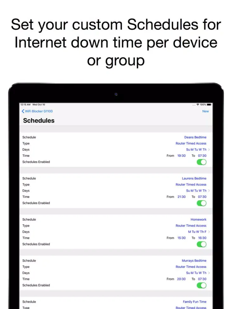 Parental Controls G1100 Router iPad  سکرین شاٹس