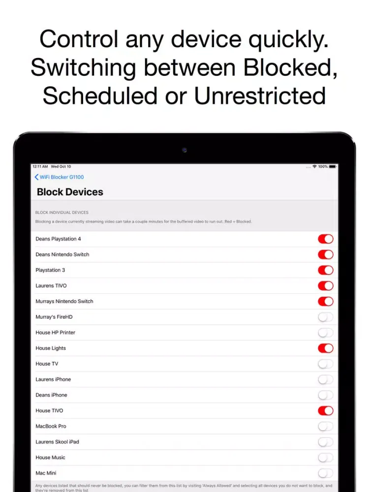Parental Controls G1100 Router iPad  سکرین شاٹس
