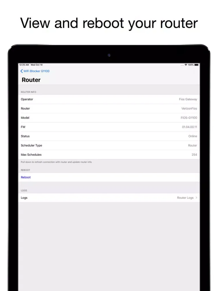 Parental Controls G1100 Router iPad  سکرین شاٹس