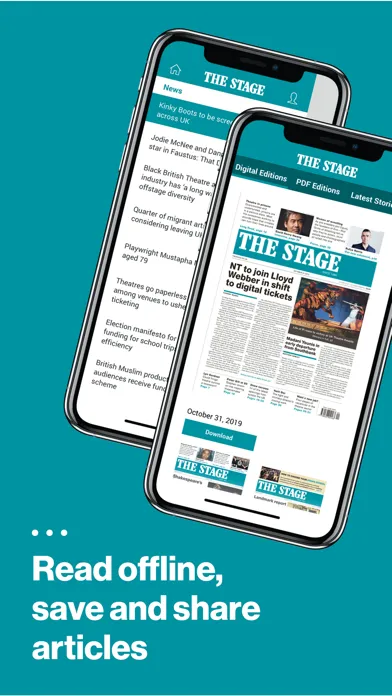 Capturas de tela do The Stage: Theatre News & Jobs